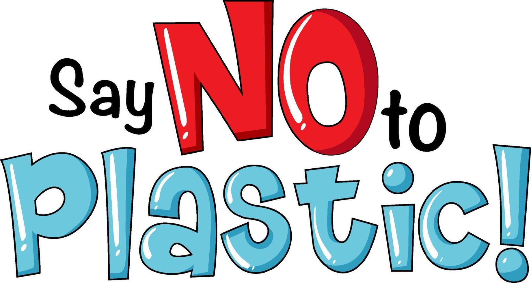 Say no to plastic typography logo design vector