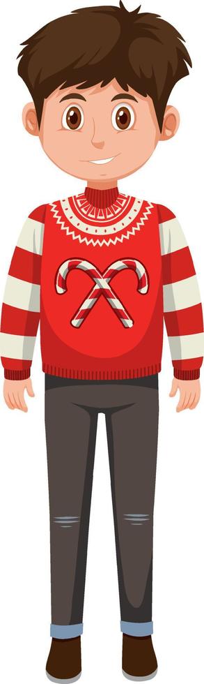 A man wearing Christmas outfits on white background vector