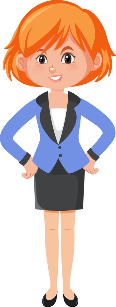 A secretary cartoon character on white background vector