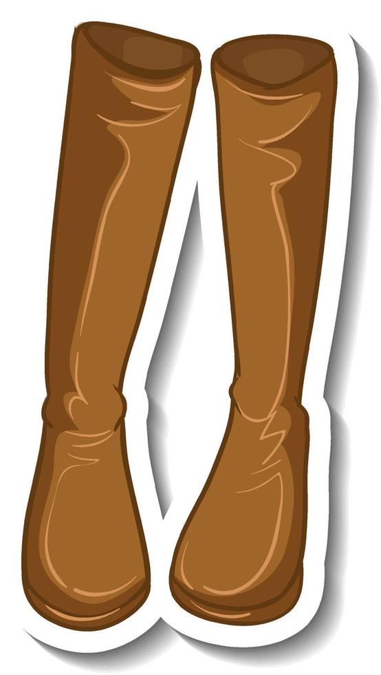 A sticker template with women's boots isolated vector