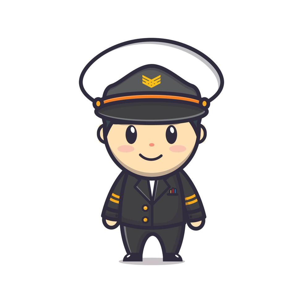 cute pilot mascot character with smile face Stock Photo - Alamy