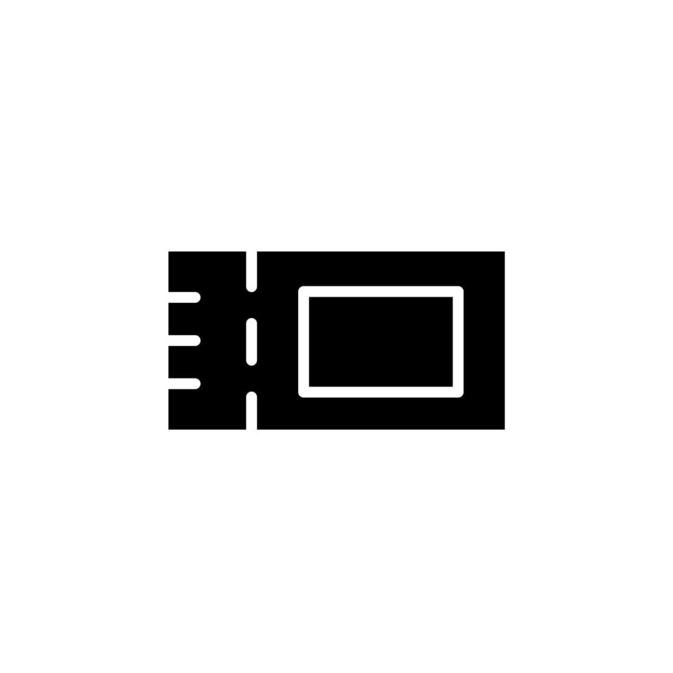 Ticket, Pass, Event, Voucher Solid Icon Vector Illustration Logo Template. Suitable For Many Purposes.