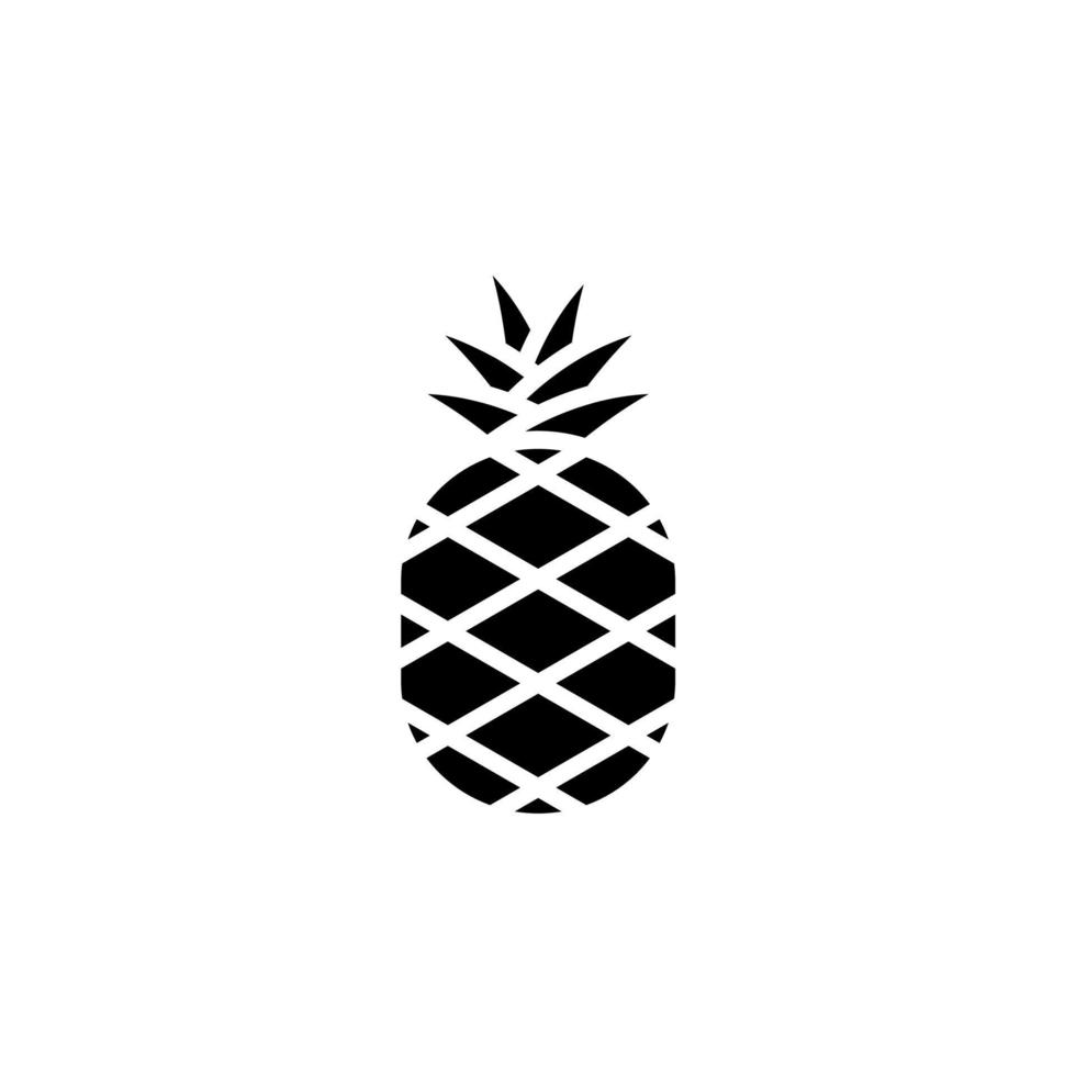 Pineapple Solid Icon Vector Illustration Logo Template. Suitable For Many Purposes.