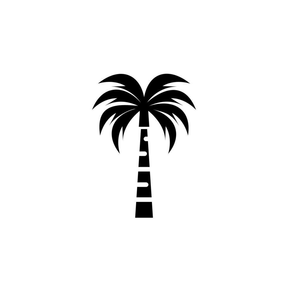 palma, coco, árbol, isla, playa icono sólido vector ilustración logotipo plantilla. adecuado para muchos propósitos.