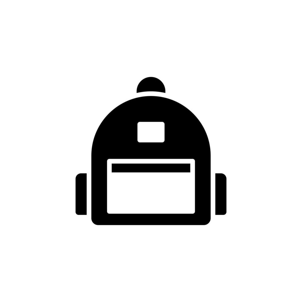 Backpack, School, Rucksack, Knapsack Solid Icon Vector Illustration Logo Template. Suitable For Many Purposes.
