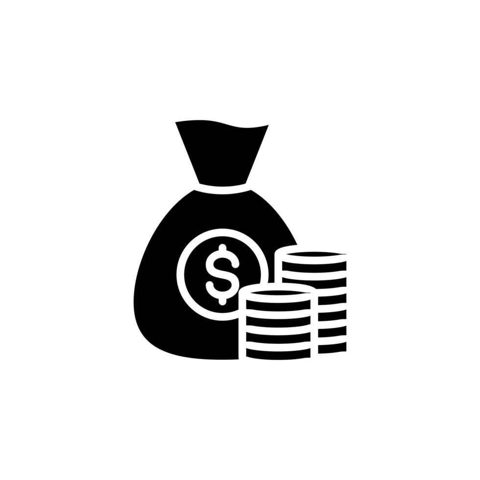 dinero, efectivo, riqueza, pago icono sólido vector ilustración logotipo plantilla. adecuado para muchos propósitos.