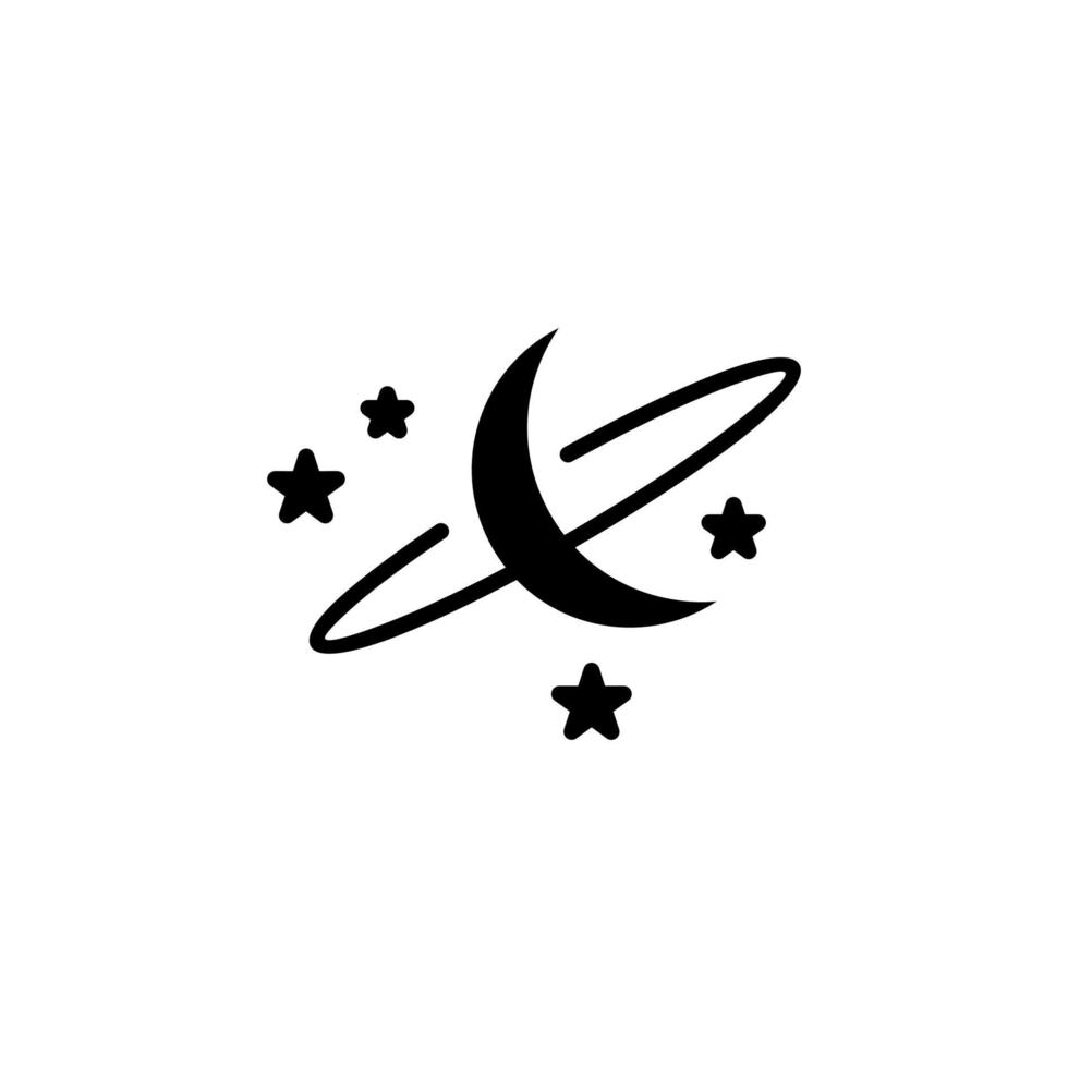 Moon, Night, Moonlight, Midnight Solid Icon Vector Illustration Logo Template. Suitable For Many Purposes.