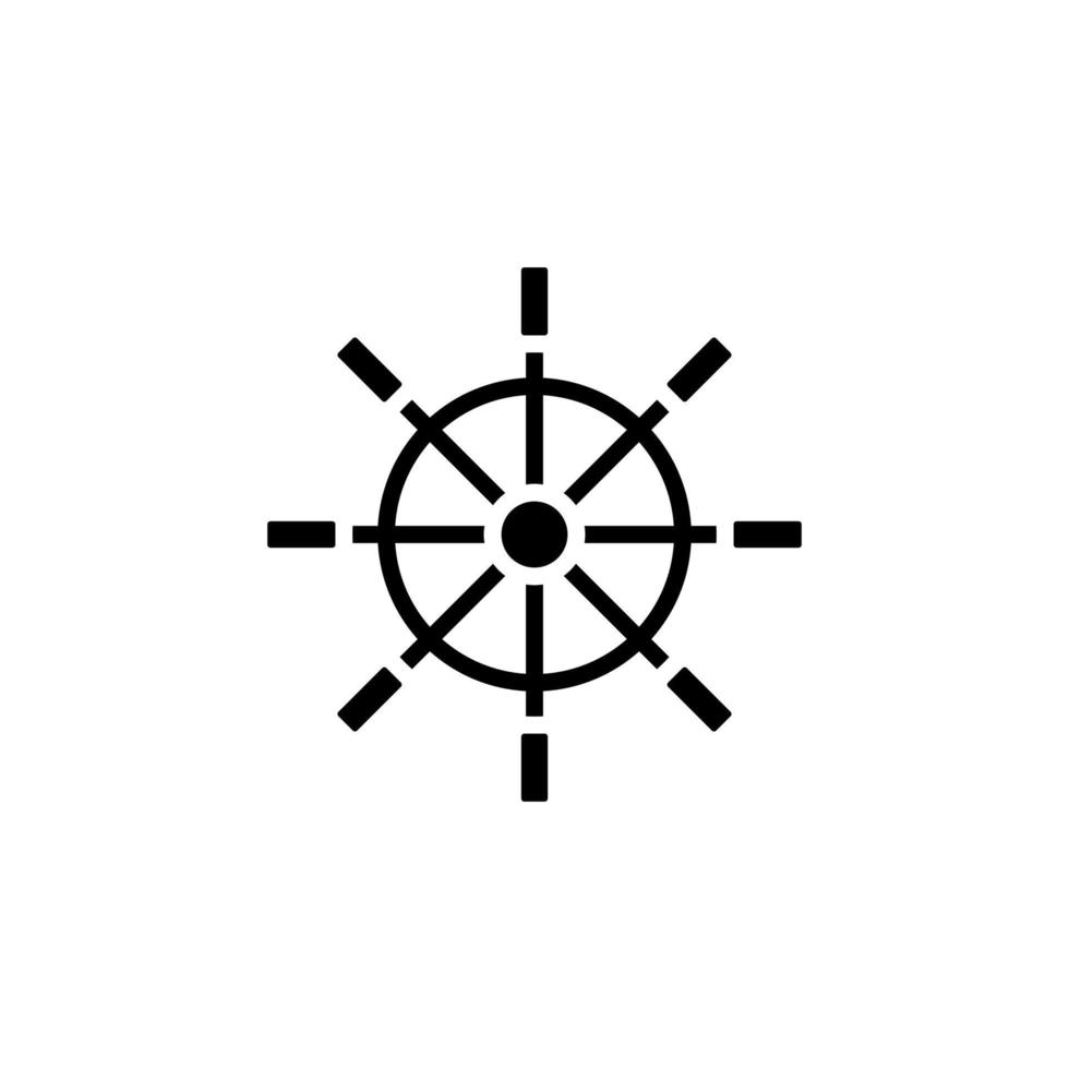 Rudder, Nautical, Ship, Boat Solid Icon Vector Illustration Logo Template. Suitable For Many Purposes.