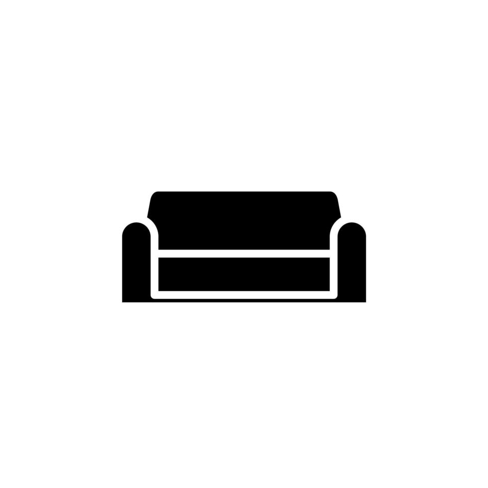 Chair, Seat, Sofa, Interior Solid Icon Vector Illustration Logo Template. Suitable For Many Purposes.