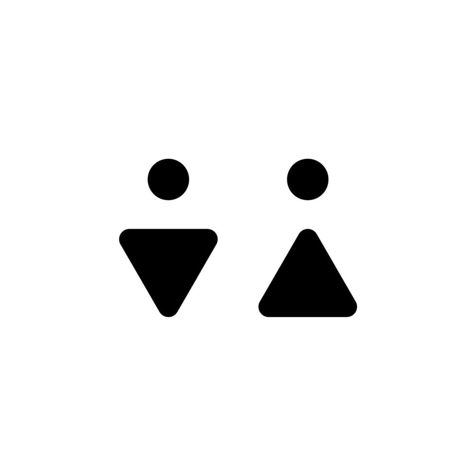 género, signo, macho, hembra, plantilla de logotipo de ilustración de vector de icono sólido recto. adecuado para muchos propósitos.