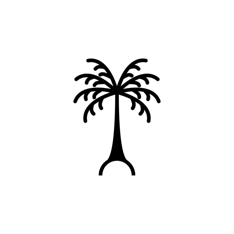 palma, coco, árbol, isla, playa icono sólido vector ilustración logotipo plantilla. adecuado para muchos propósitos.