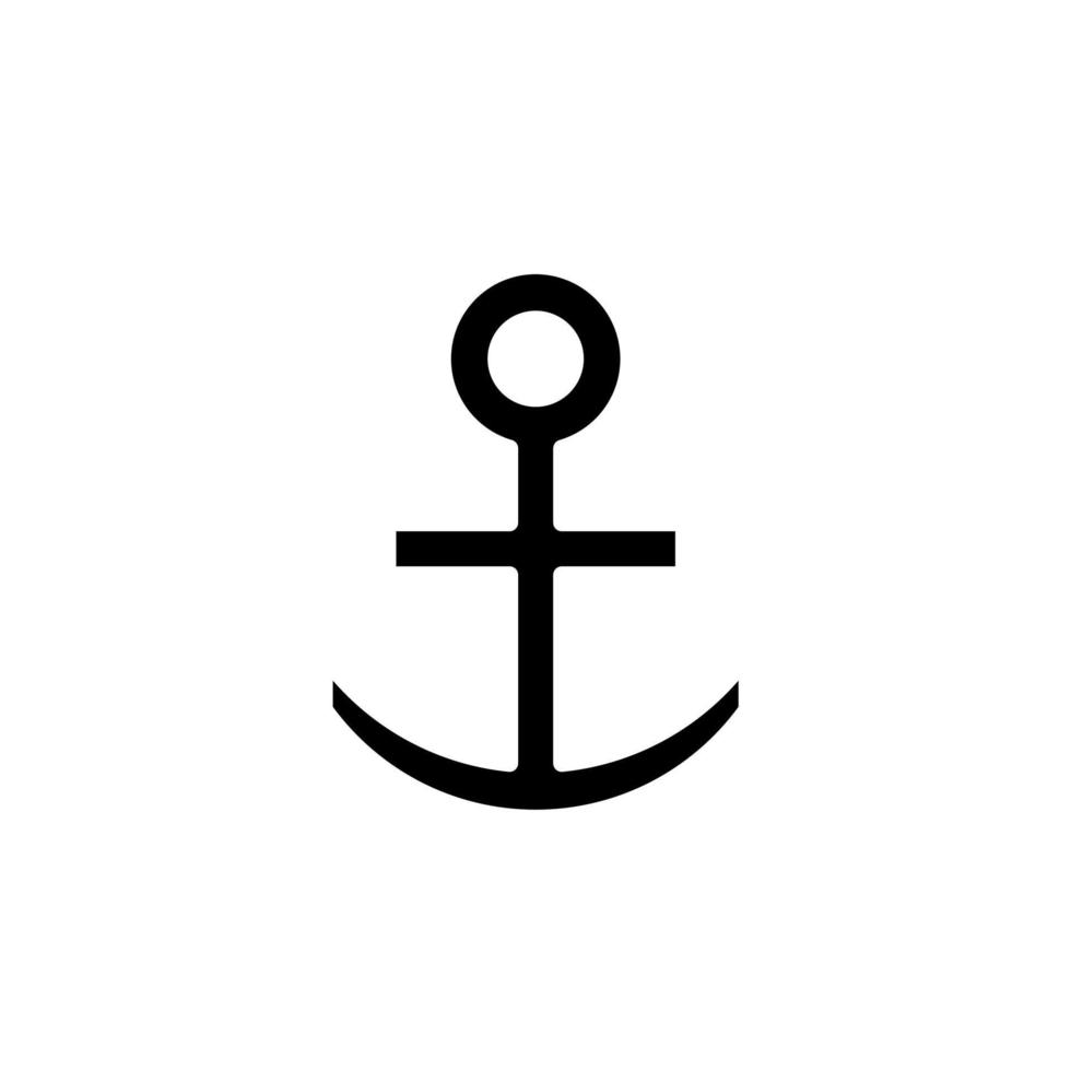 ancla, plantilla de logotipo de ilustración de vector de icono sólido de puerto. adecuado para muchos propósitos.