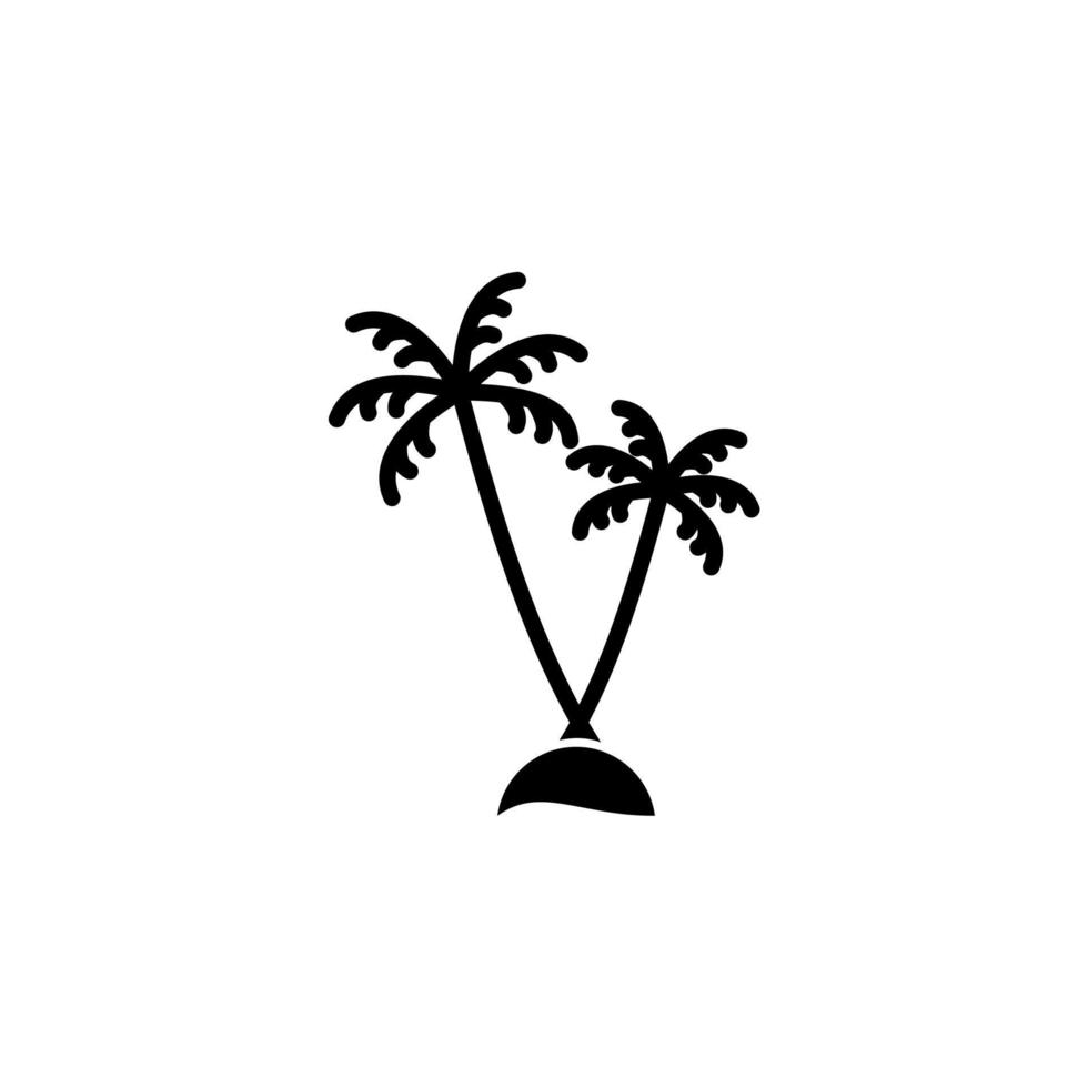 Palm, Coconut, Tree, Island, Beach Solid Icon Vector Illustration Logo Template. Suitable For Many Purposes.