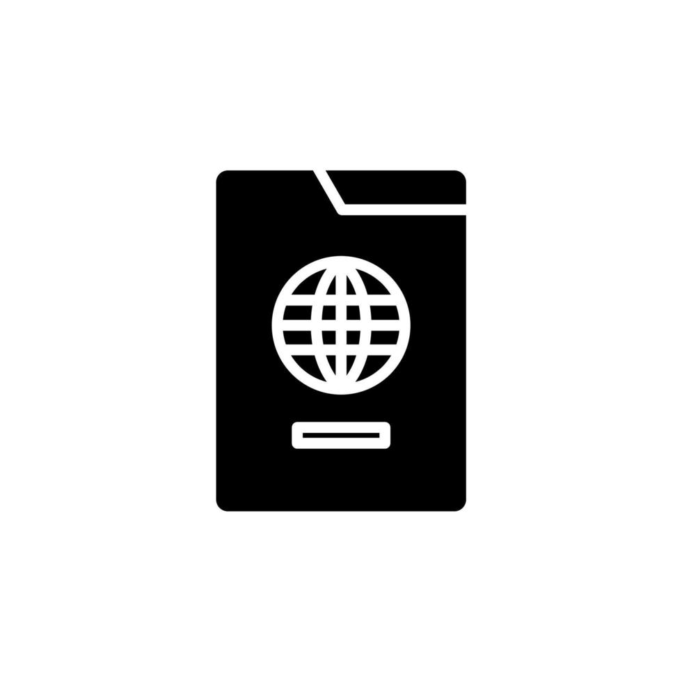 pasaporte, viaje, plantilla de logotipo de ilustración de vector de icono sólido de negocio. adecuado para muchos propósitos.