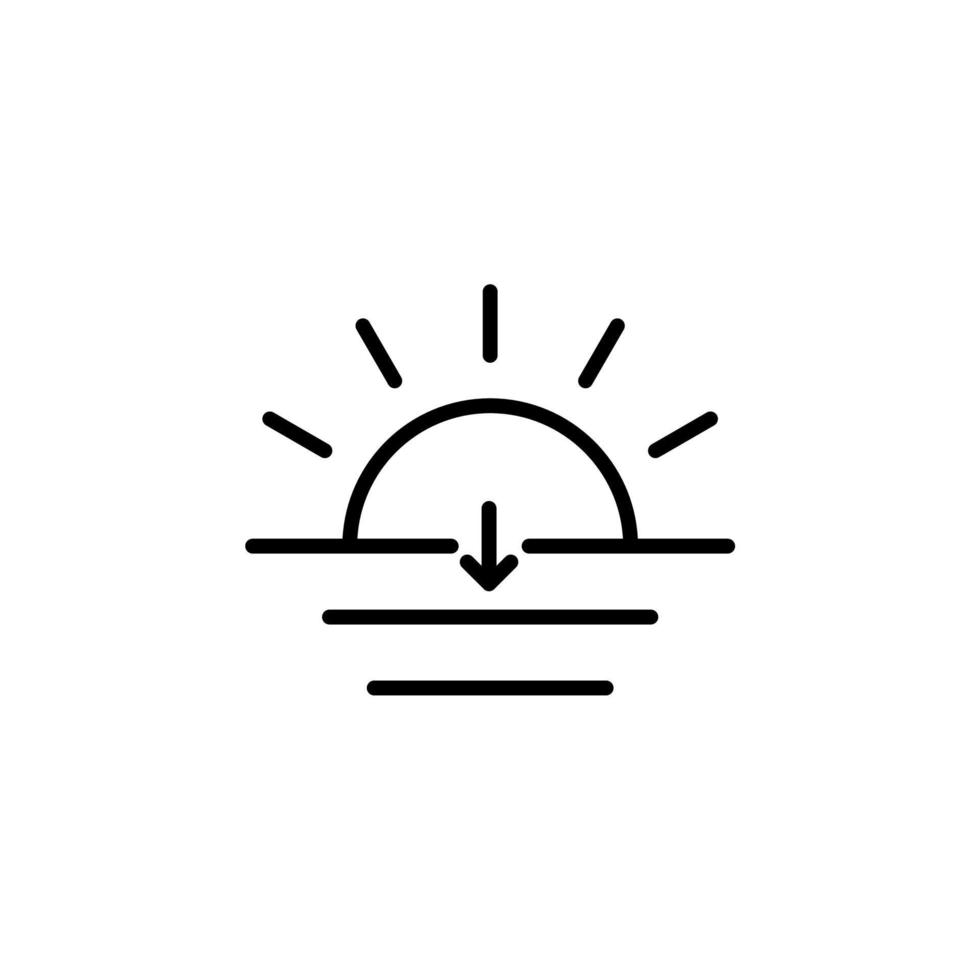 Sunrise, Sunset, Sun Solid Icon Vector Illustration Logo Template. Suitable For Many Purposes.