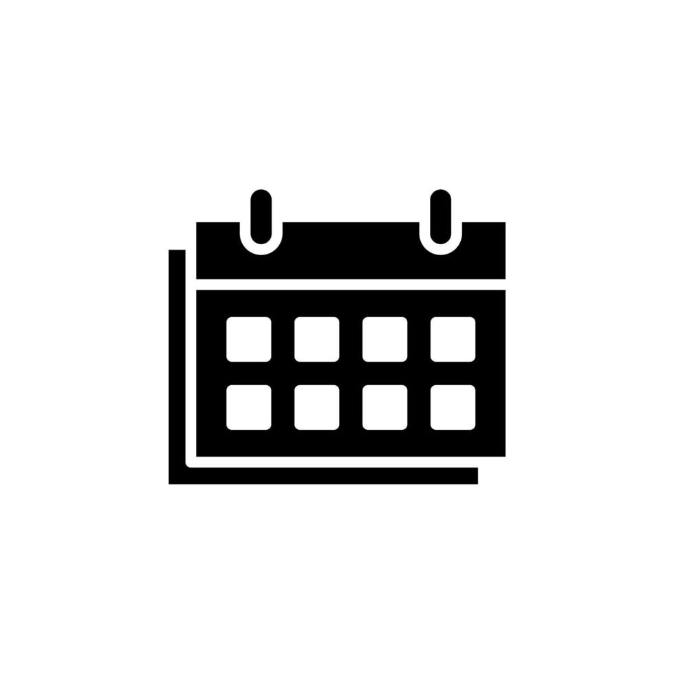 Calendar, Schedule, Date Solid Icon Vector Illustration Logo Template. Suitable For Many Purposes.