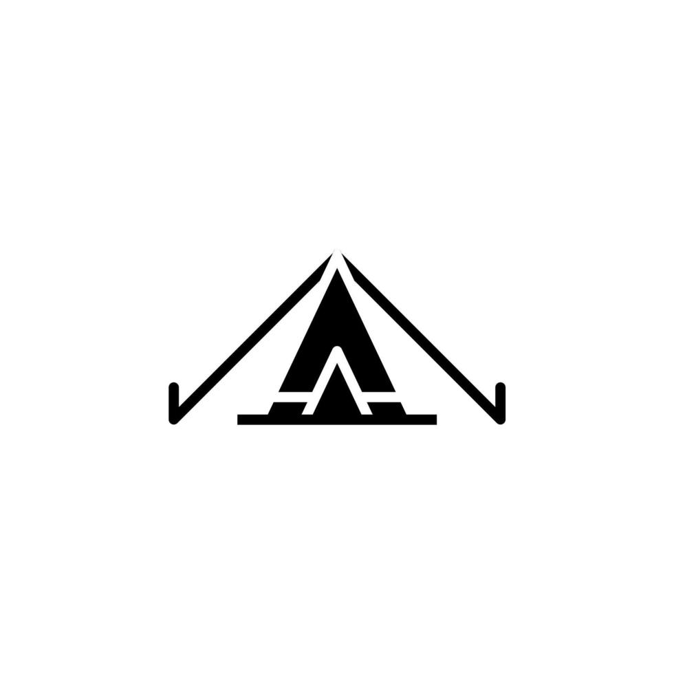 Camp, Tent, Camping, Travel Solid Icon Vector Illustration Logo Template. Suitable For Many Purposes.
