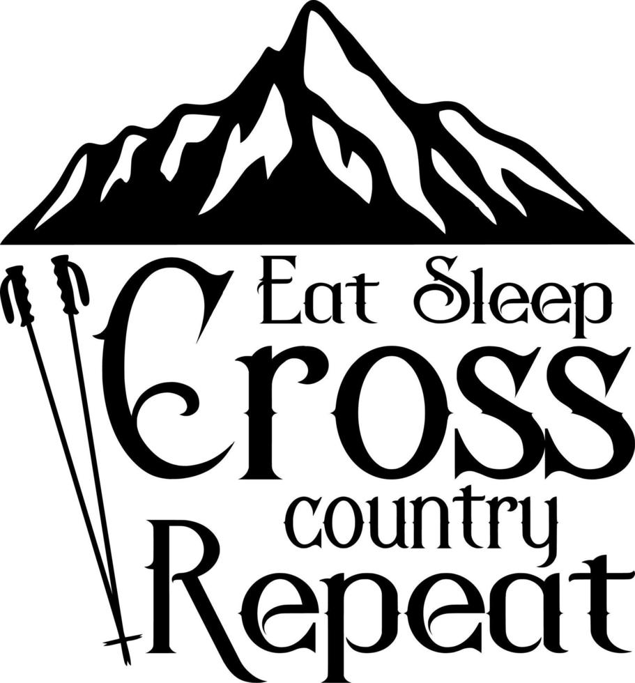 Eat Sleep cross country repeat vector