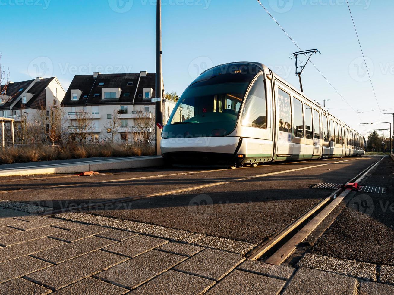 The end of the road. Tram rails are running out. Nowhere else to go. photo