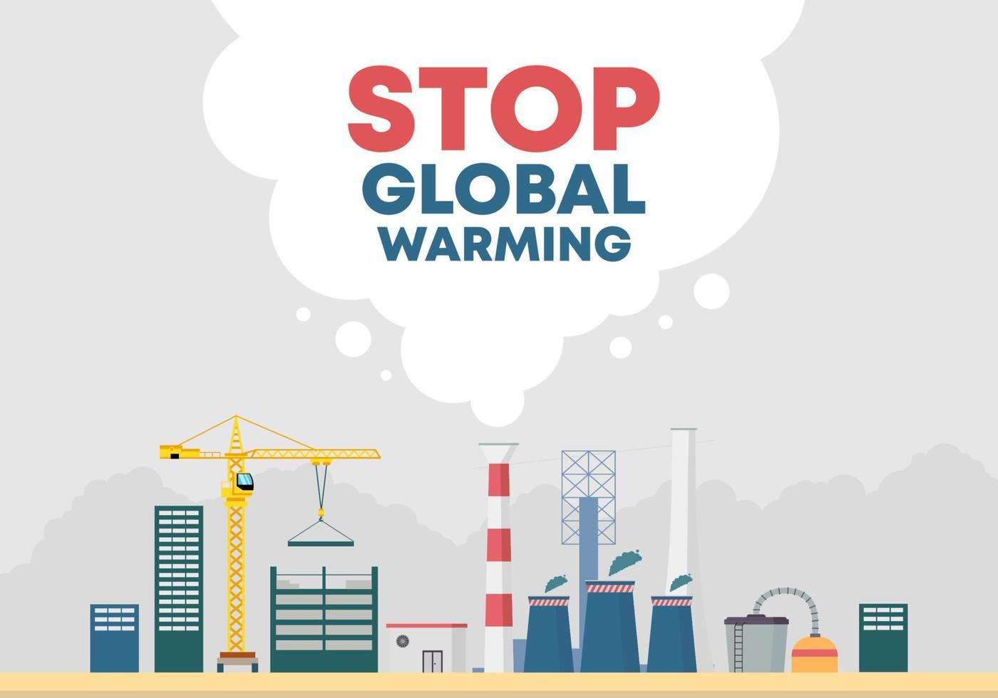 Stop global warming background banner poster for climate change vector