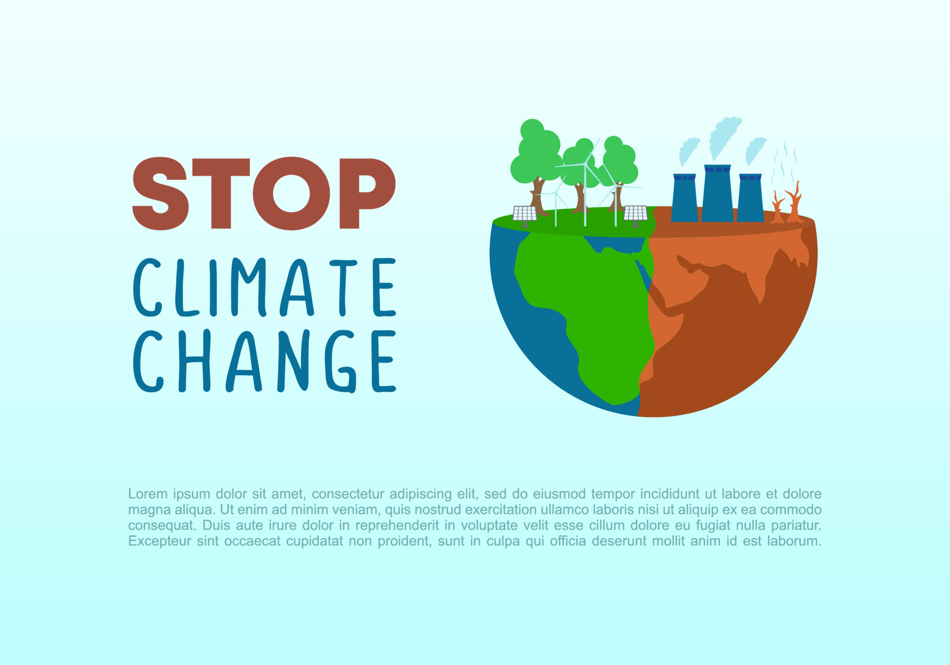 Stop climate change background for nature promotion to save earth