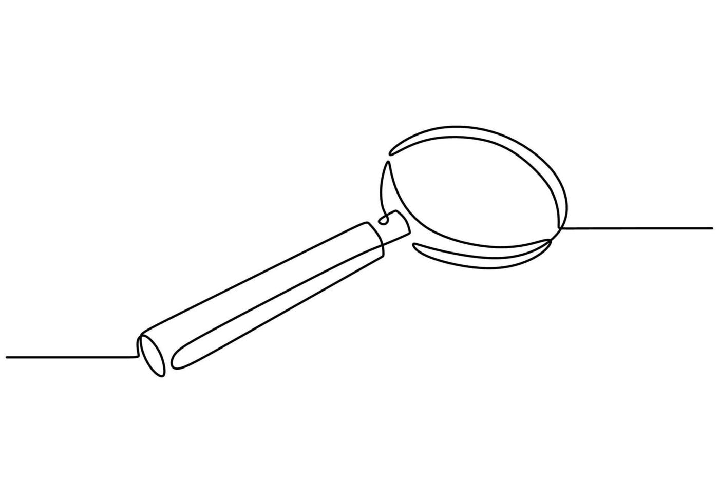 Continuous one single line of magnifying glass vector