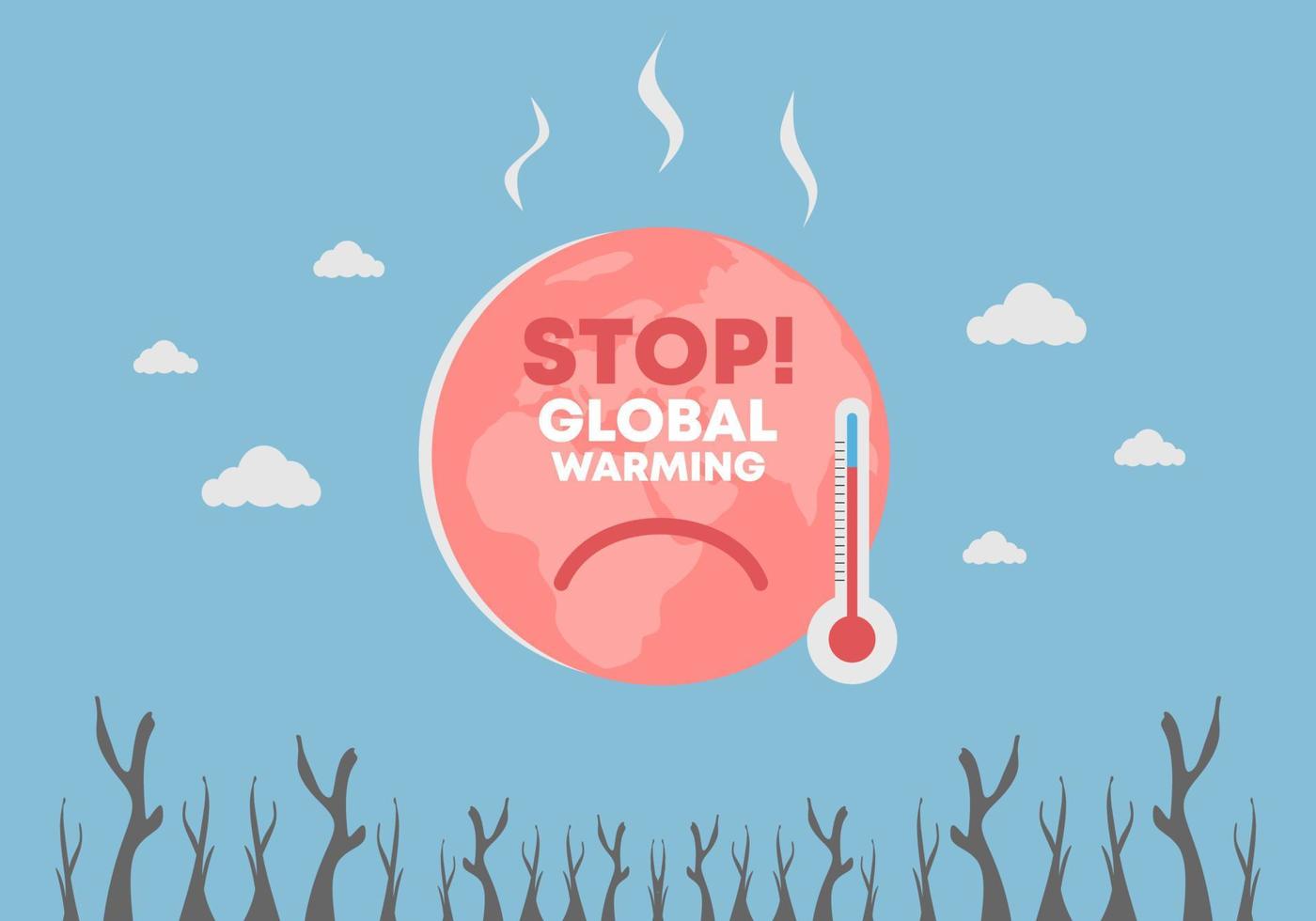 detener el cartel de banner de fondo de calentamiento global para el cambio climático vector