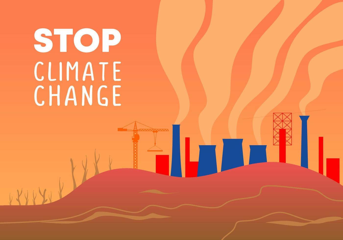 Stop climate change background for nature promotion to save earth vector