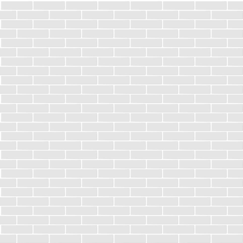 Subway tile pattern. Metro white ceramic bricks background. Vector realistic illustration.