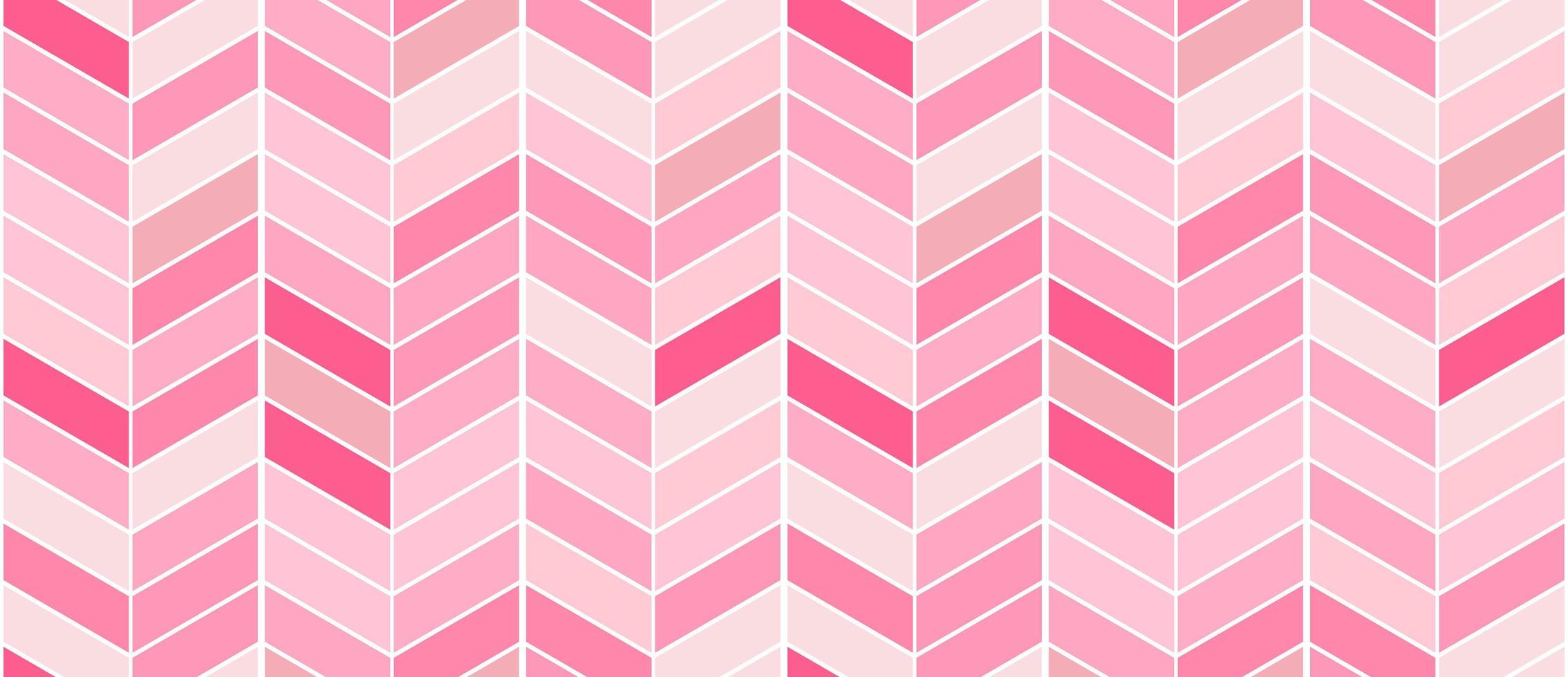 Herringbone tile pattern. Diagonal pink ceramic bricks background. Vector seamless illustration