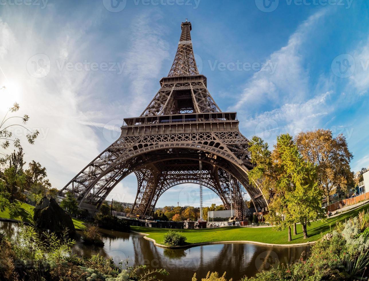 Eiffel Tower in Paris, sunny day, panorama. Landmark photo