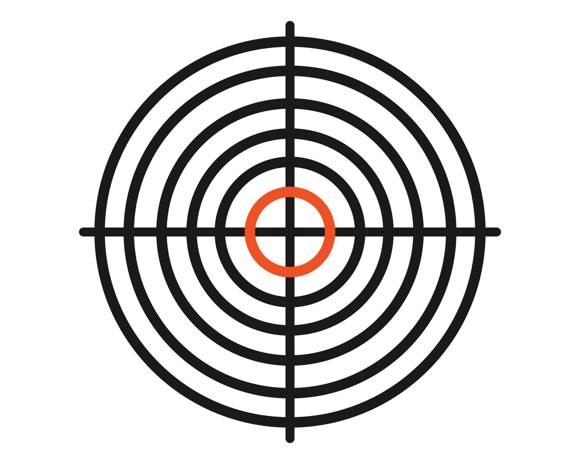 Gun shooting targets or aiming target in front view. Goal achieve