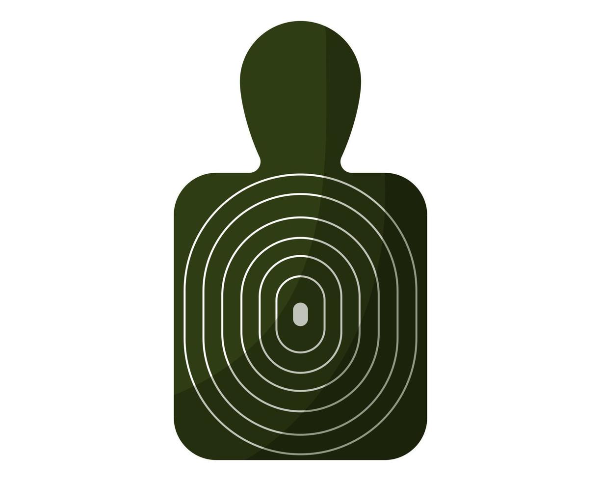 Man silhouette gun shooting targets or aiming target in front view. Goal achieve concept vector