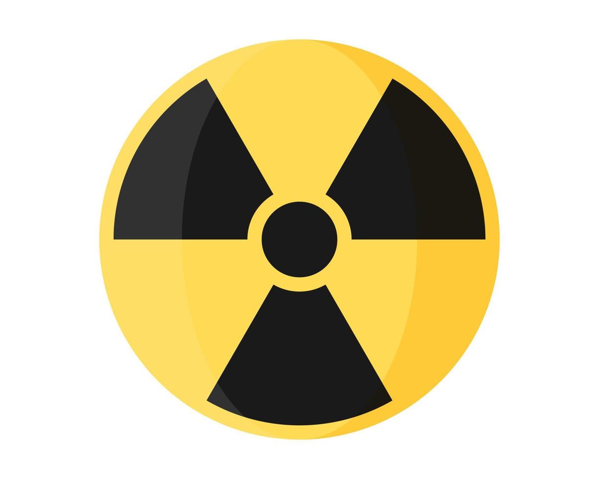 símbolo amarillo redondo de contaminación radiactiva, peligro nuclear y arma. vector