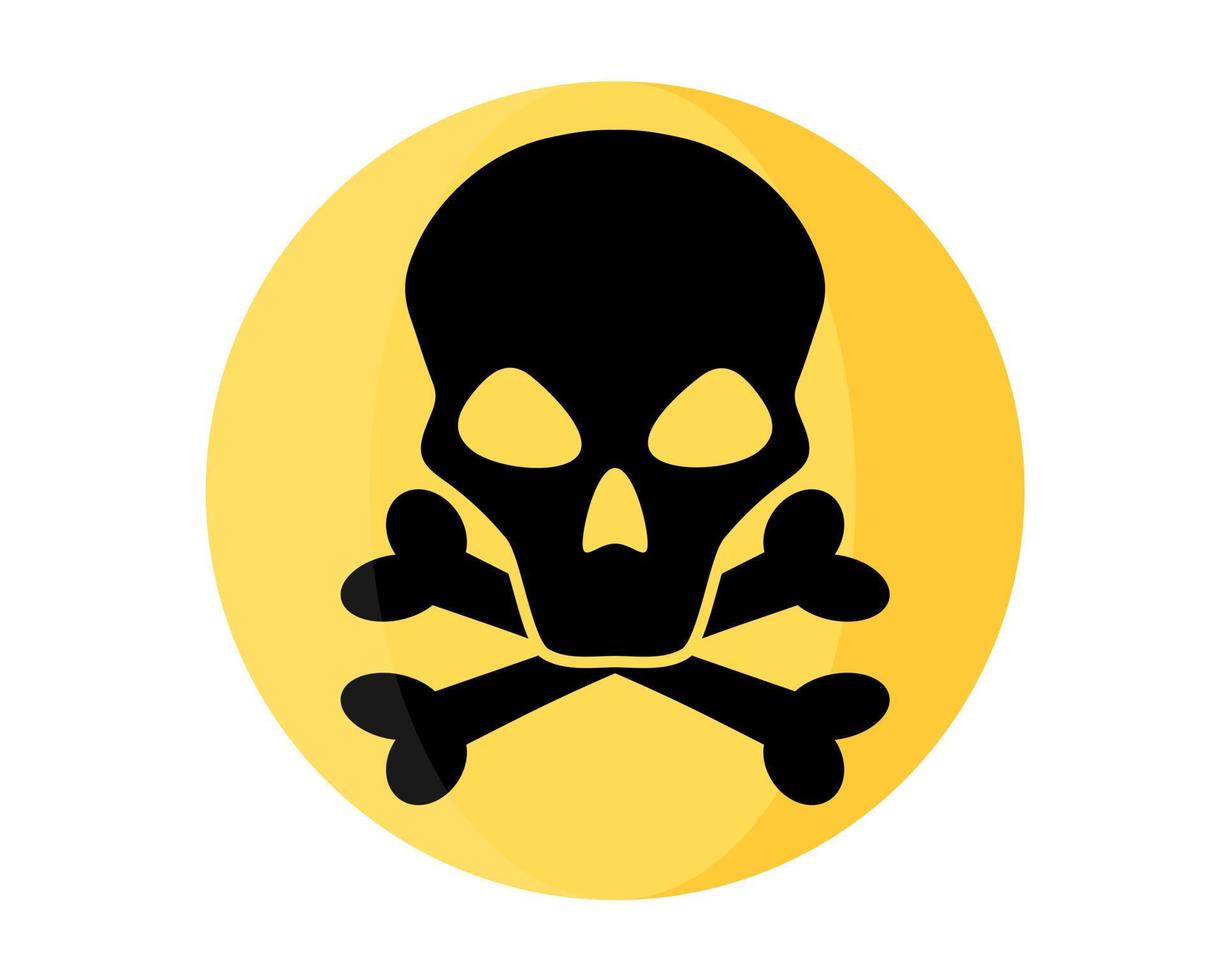 Round yellow symbol of chemical pollution, danger and weapon. vector