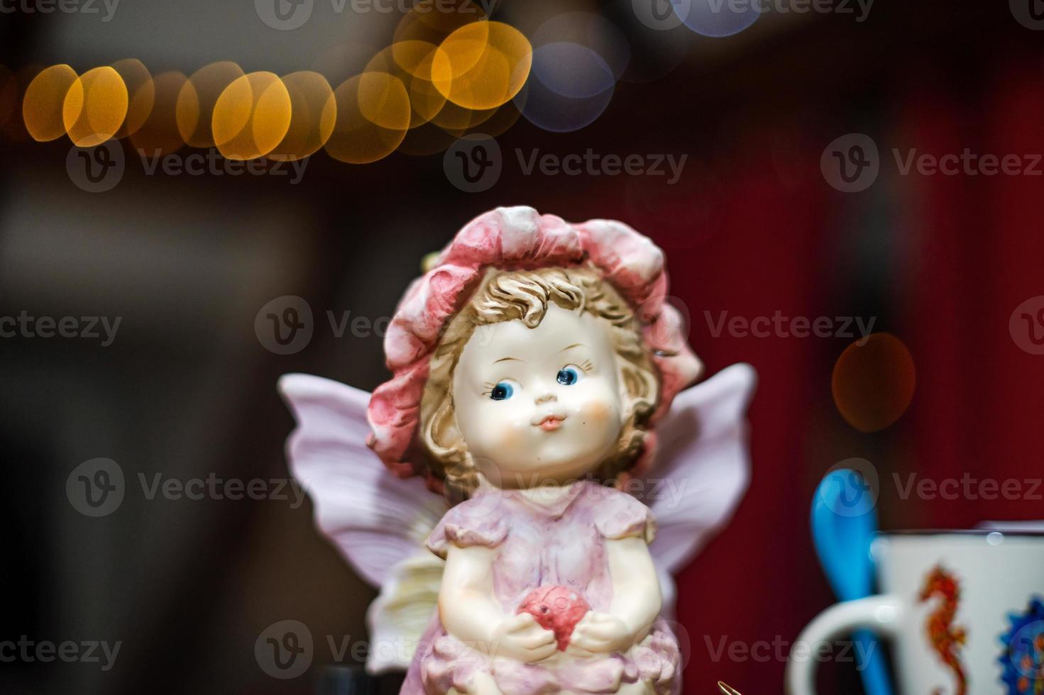 Beautiful dolls on sunday brocante in small alsacien village photo