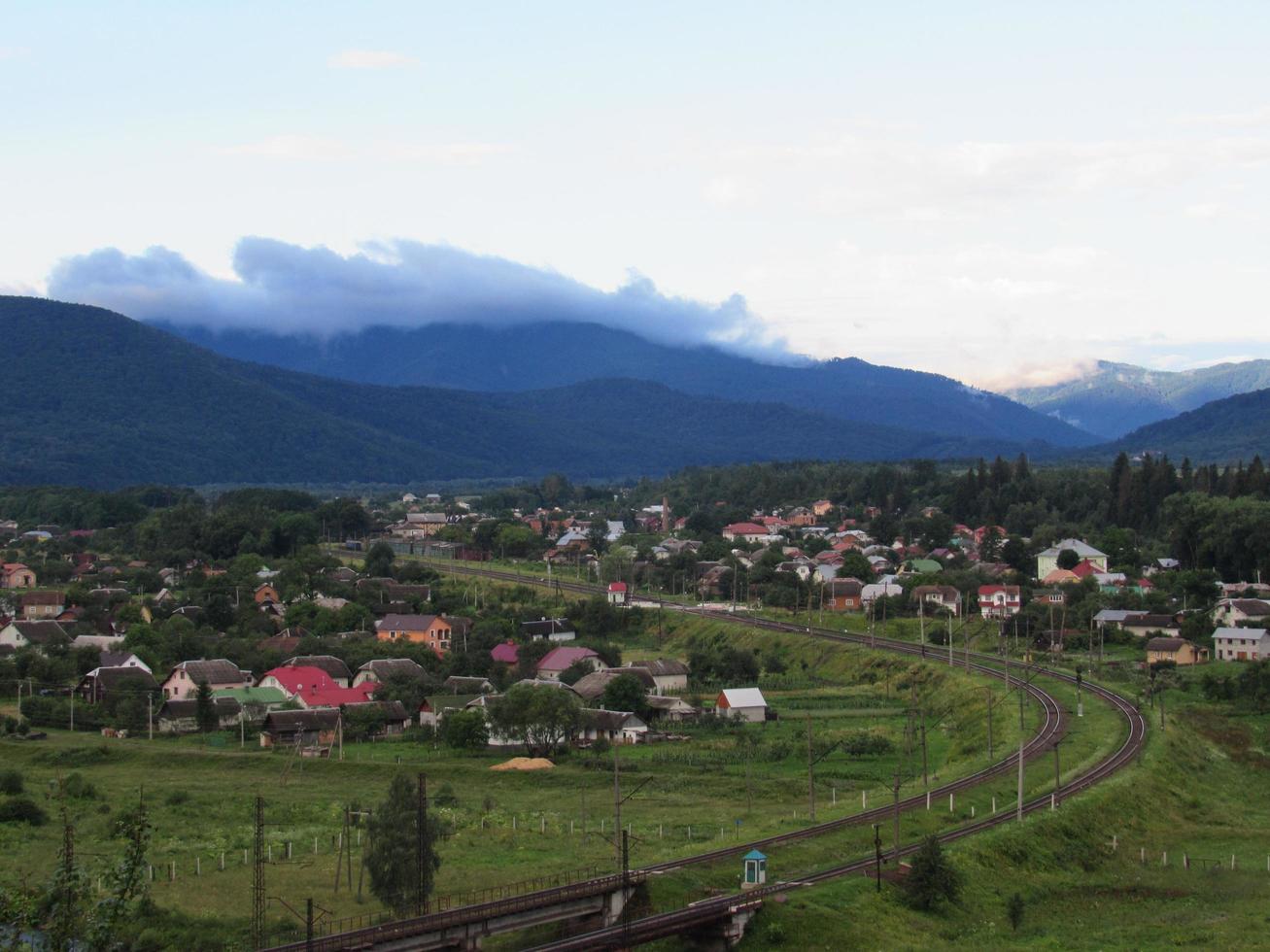 village in the mountains. mountain landscape photo