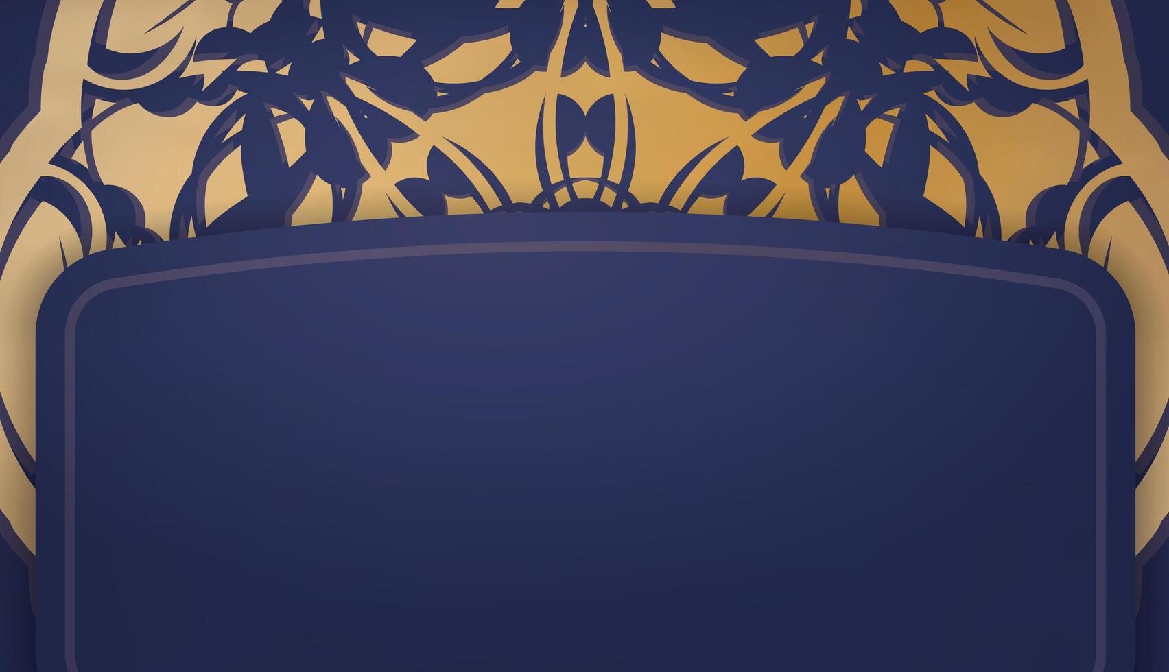 A blue and gold background with an ornate design vector