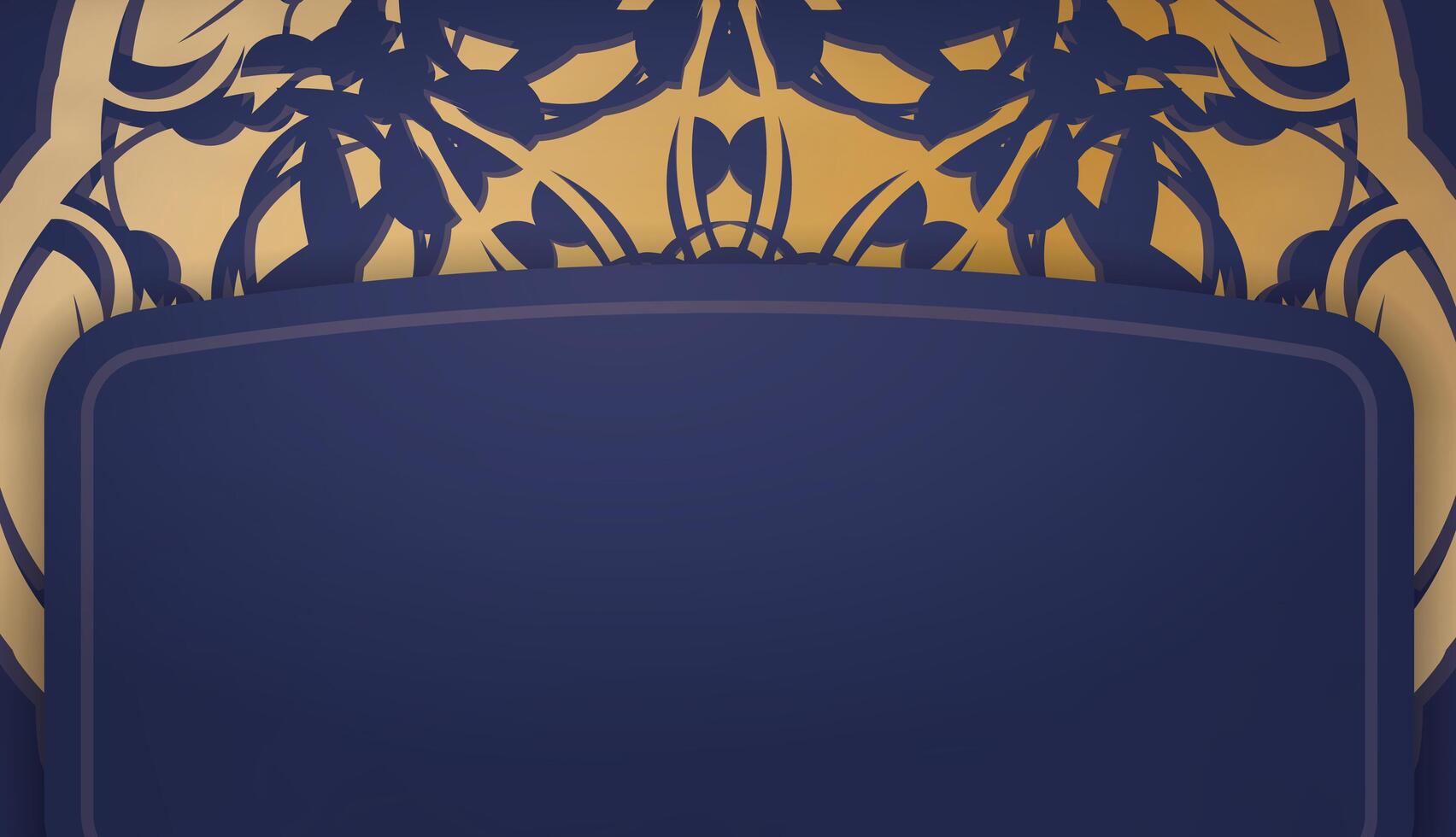 Dark blue banner with abstract gold pattern for logo design vector