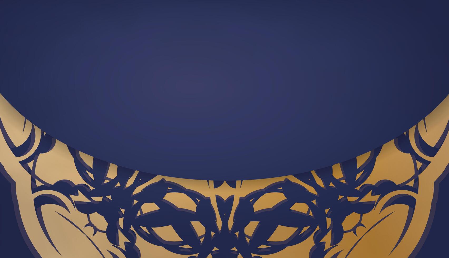 Dark blue banner with luxury gold pattern for logo design vector