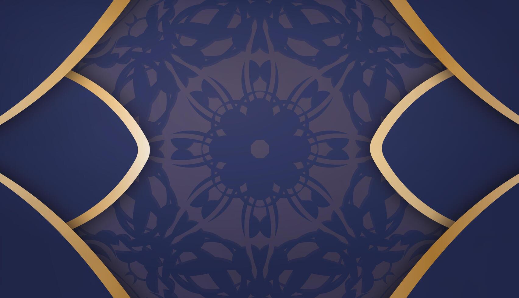 A blue and gold background with a pattern vector