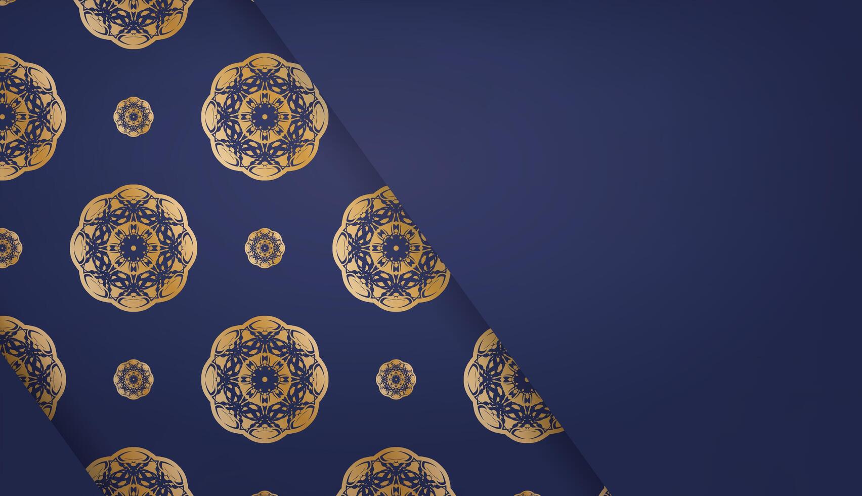 Golden pattern on blue background vector