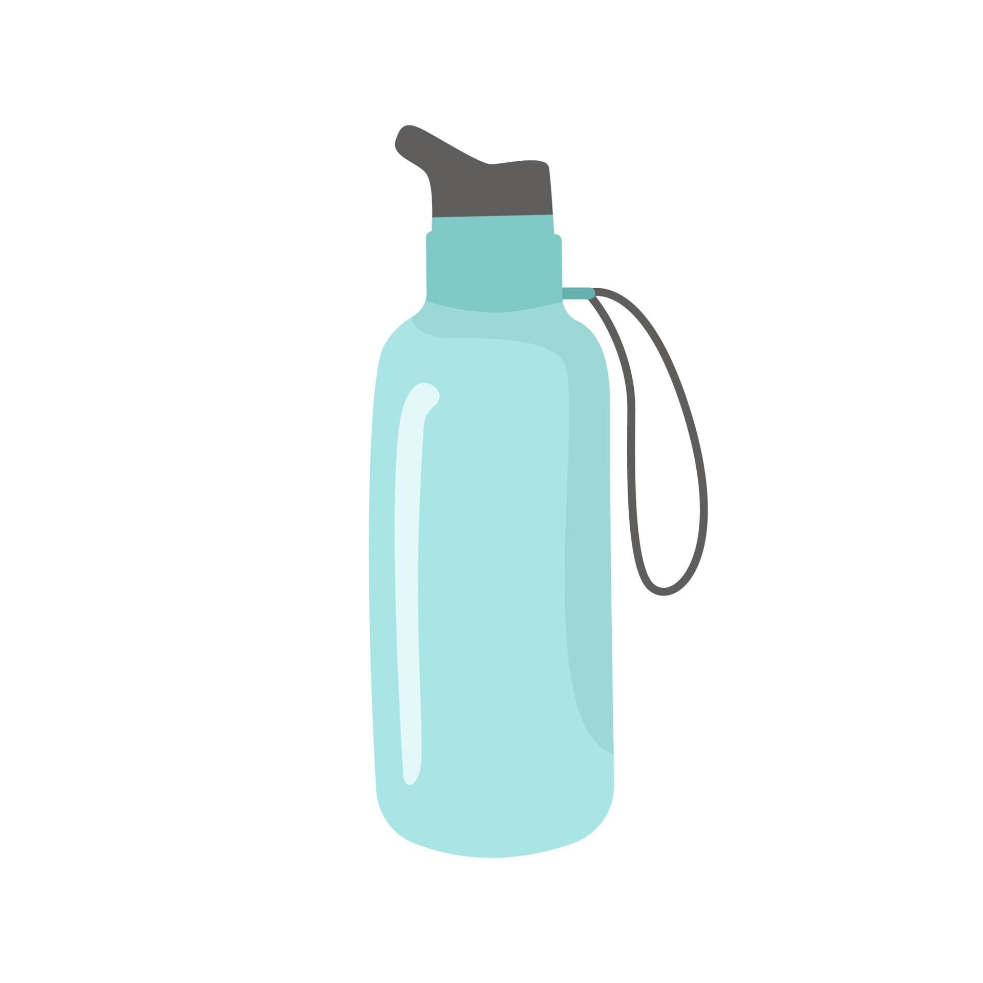 Reusable water bottle. Cute cartoonstyle vector illustration for the