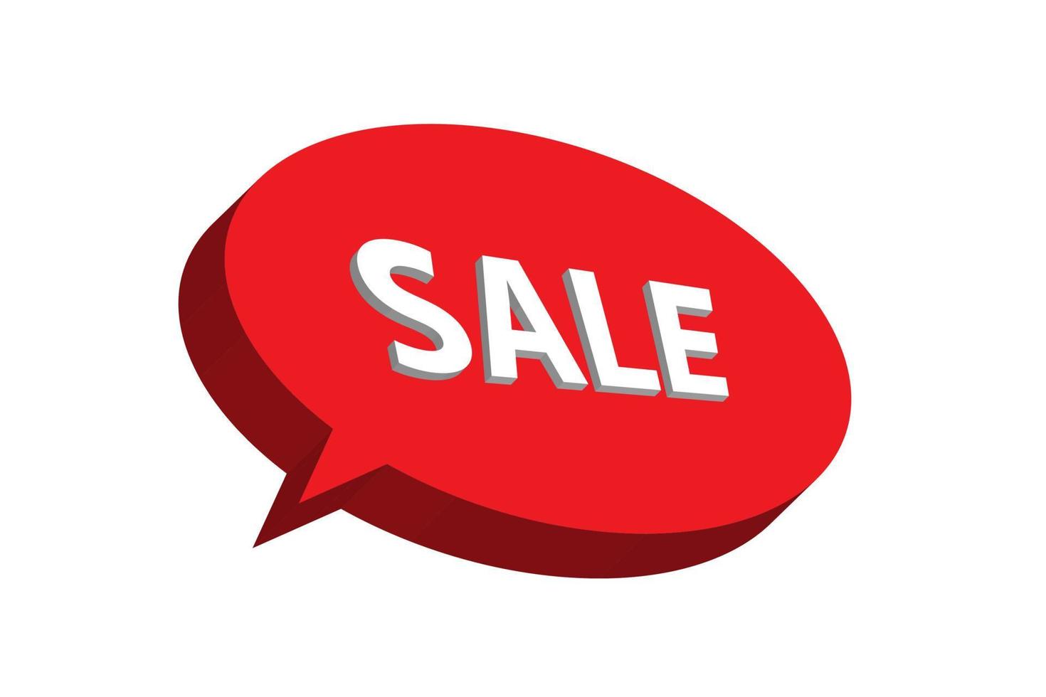 Red sale button circle shape vector