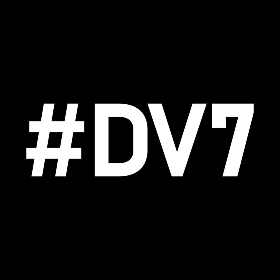 Dusan Vlahovic with number 7. The identity symbol of Dusan Vlahovic. Black white dv7 vector