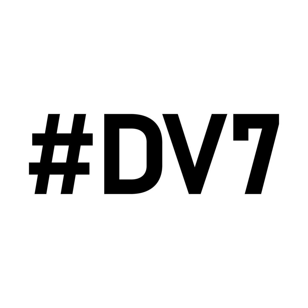 Dusan Vlahovic with number 7. The identity symbol of Dusan Vlahovic. White black dv7 vector