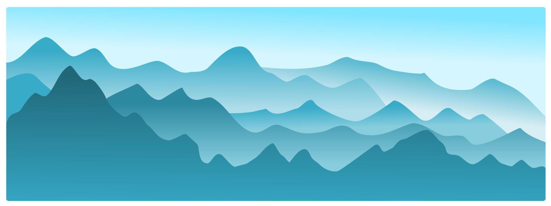 paisaje de crestas de montaña de vector