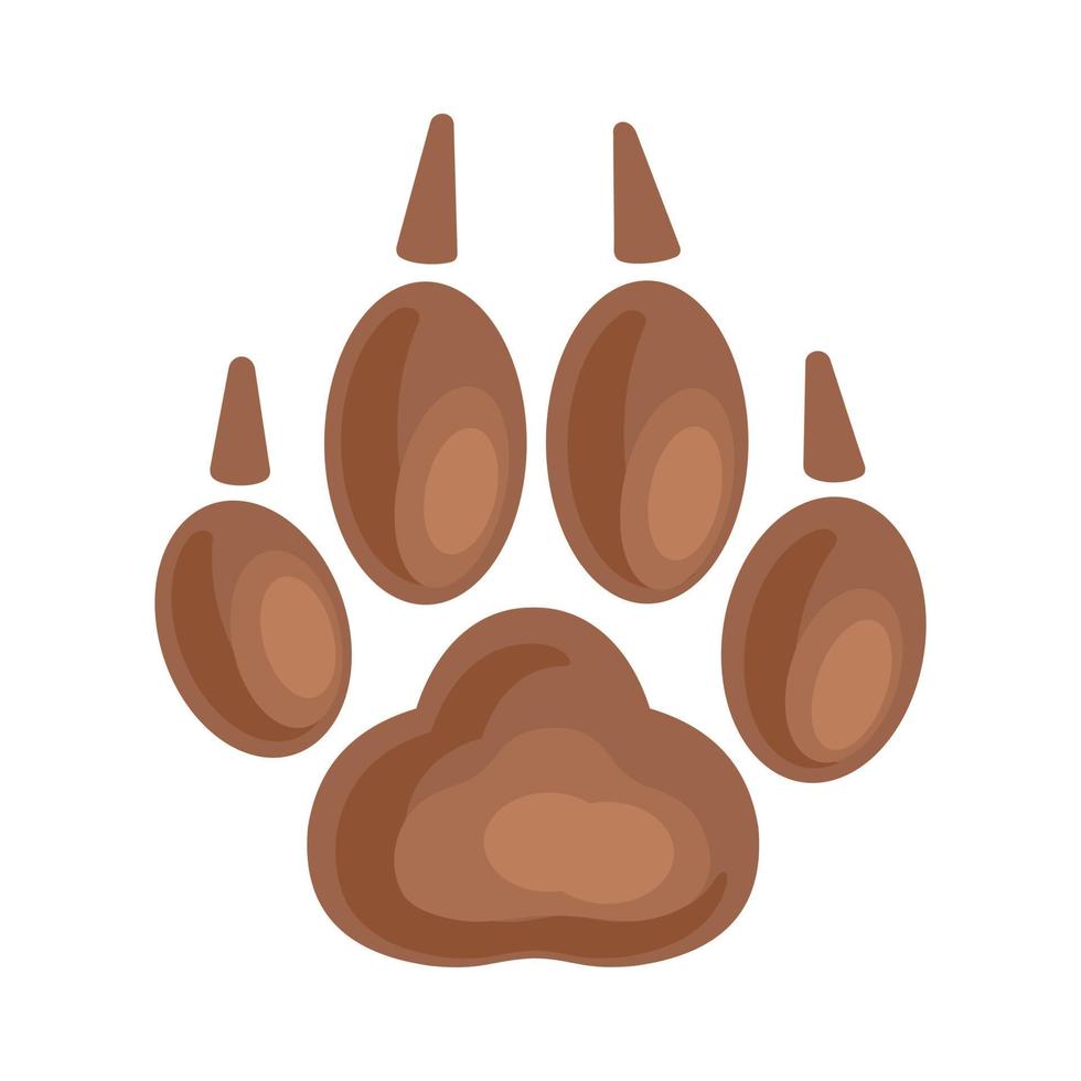 Paw print of a dog, a wild animal. Flat illustration isolated on white background vector