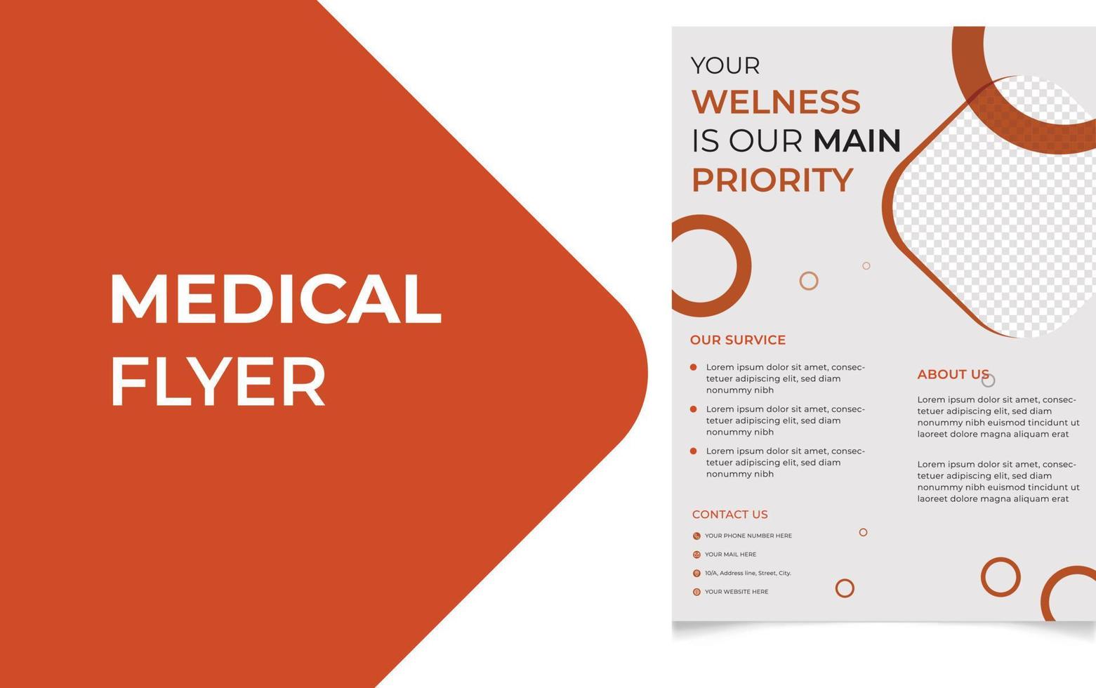 Print health care medical flyer design vector