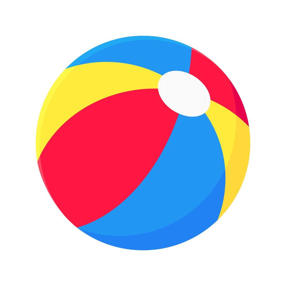 Signo de icono de ilustración de vector de diseño de estilo plano de pelota de playa inflable.